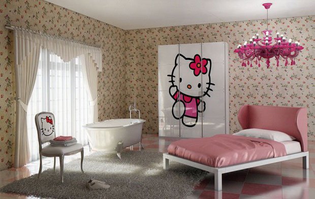 Phòng ngủ chủ đề Hello Kitty