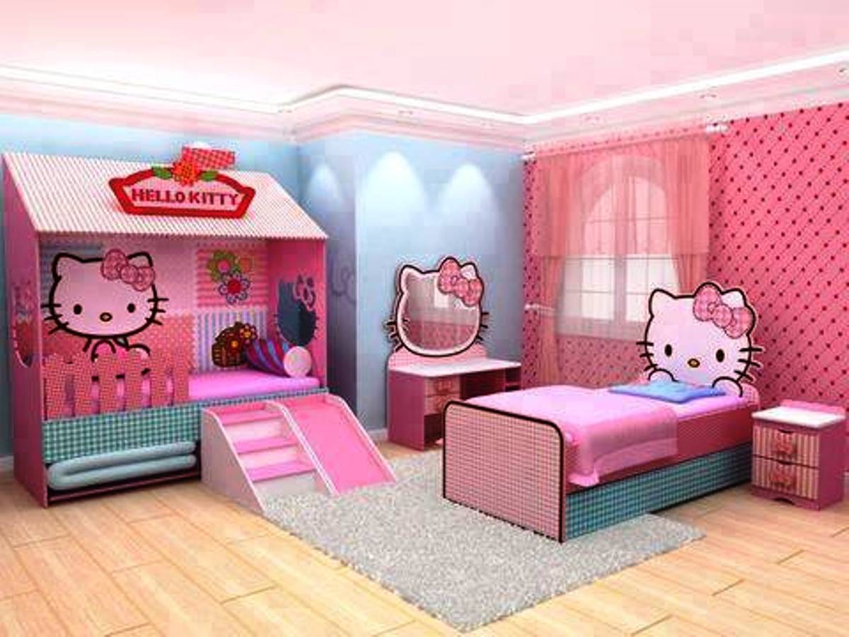 Phòng ngủ Hello Kitty cho bé gái
