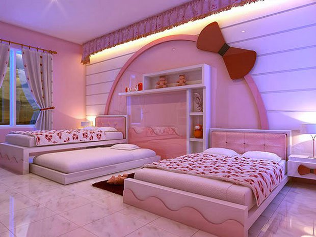 Phòng ngủ chủ đề Hello Kitty