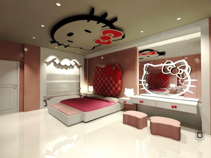 Phòng ngủ chủ đề Hello Kitty