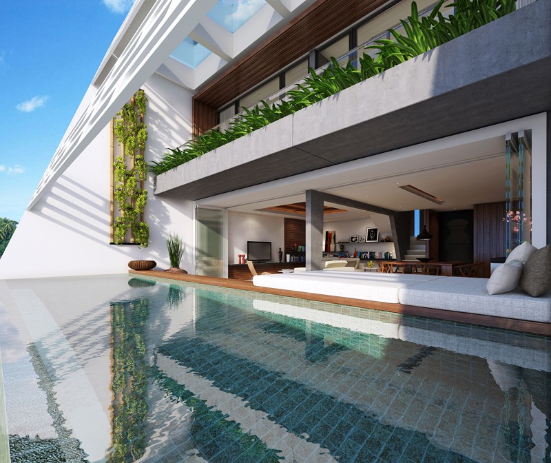 Bộ sưu tập phòng ngủ cạnh bể bơi 